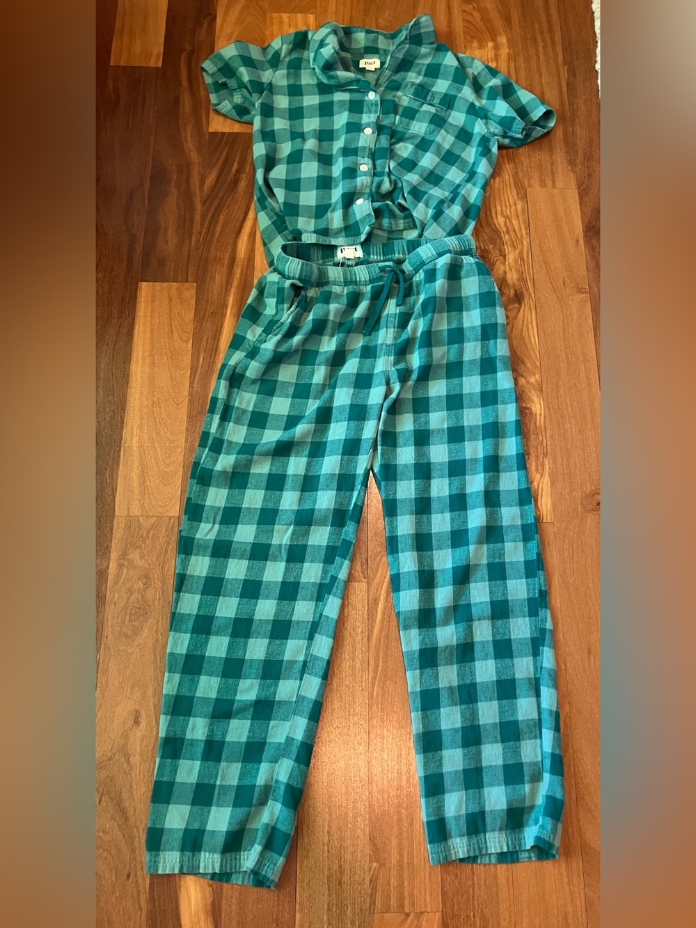 Pact Green Plaid Organic Cotton Pajamas - Green Check